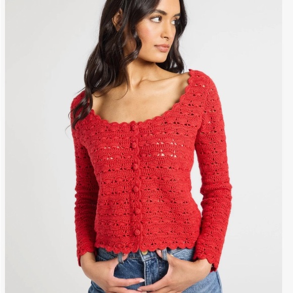 MILLE Rosie Cardigan in Cherry (NWT)